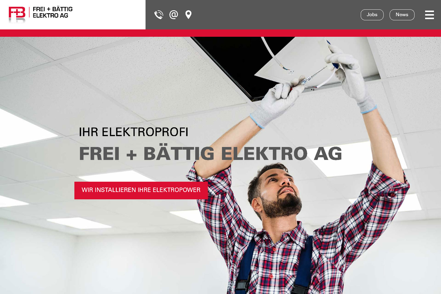 Website Frei + Bättig Elektro AG