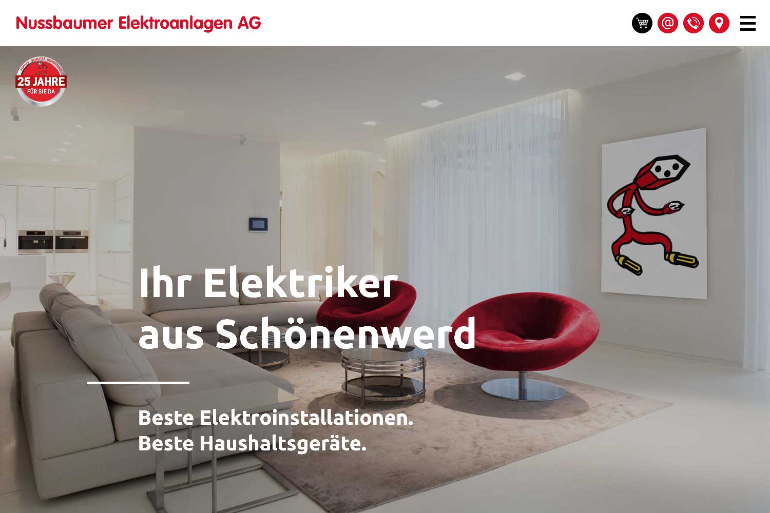 Website Nussbaumer Elektroanlagen AG