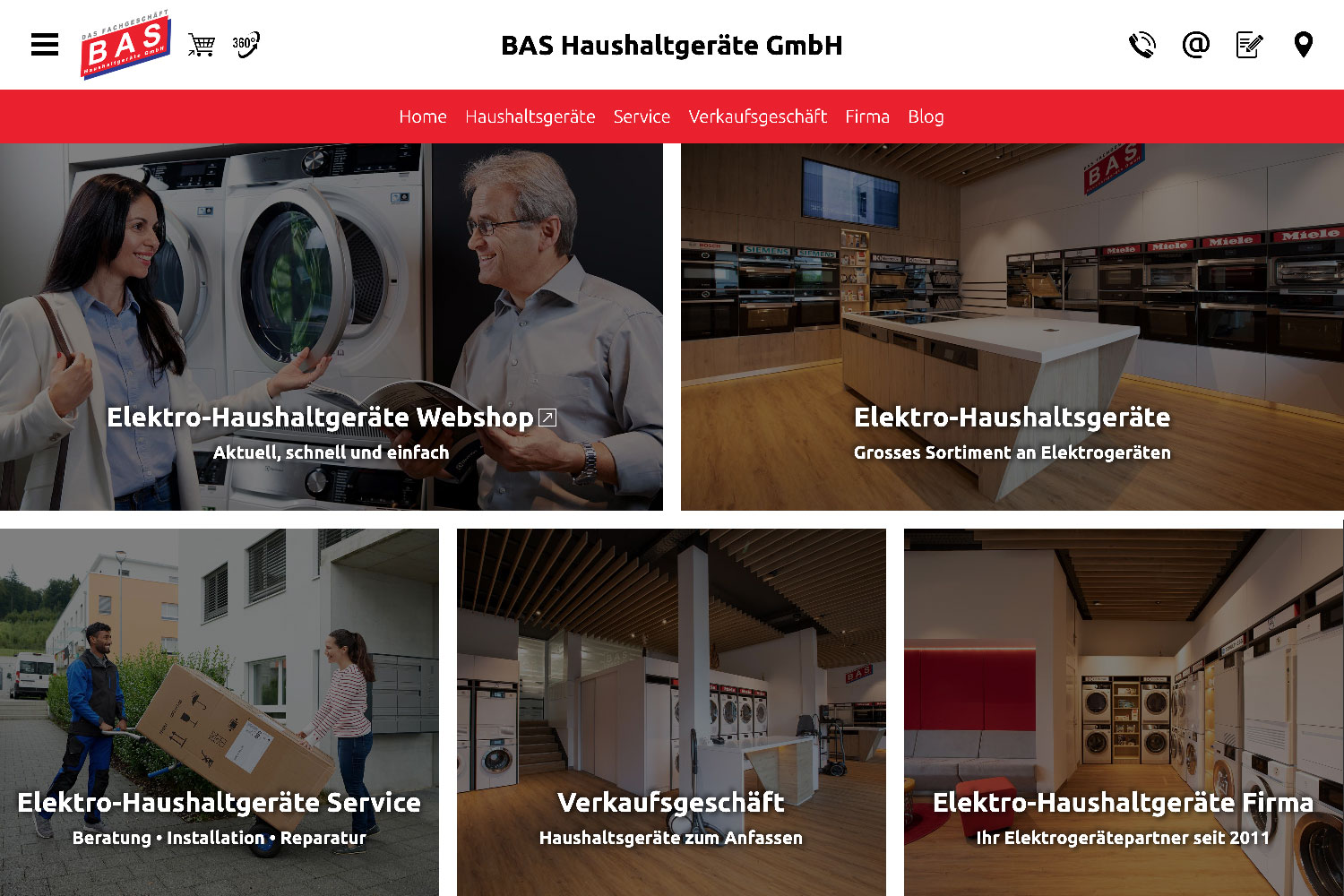 Website BAS Haushaltgeräte GmbH