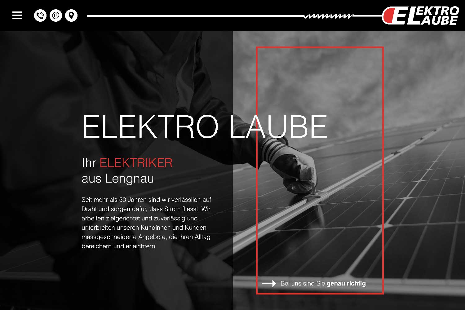 Website Elektro Laube AG