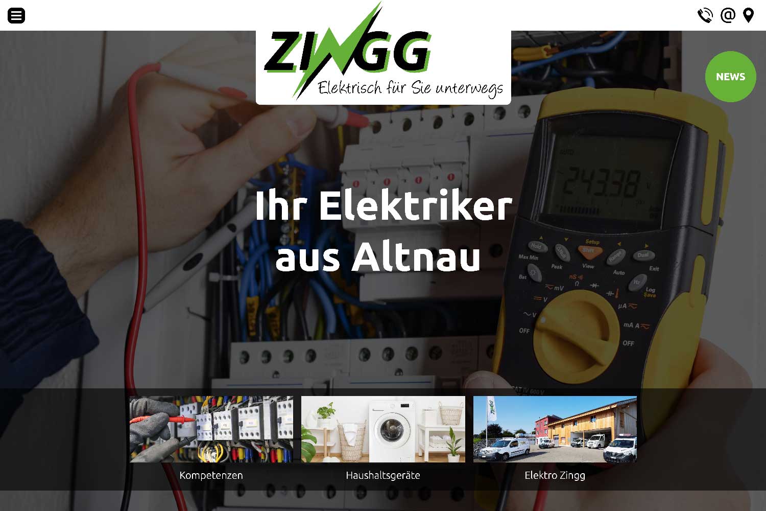 Website Elektro Zingg AG